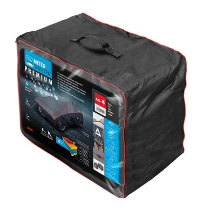 La confezione di Meteo Shelter Premium, copriauto con protezione antigrandine