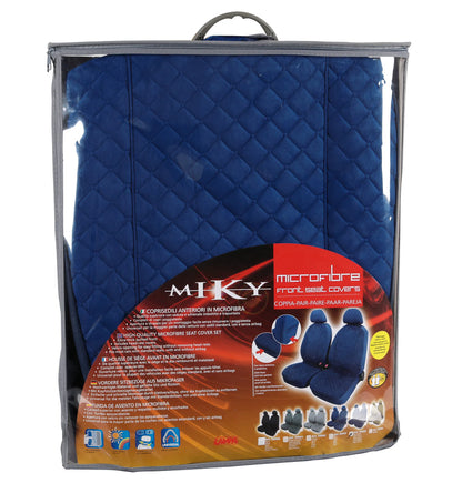 La confezione di Miky, coppia coprisedili anteriori in microfibra, universali