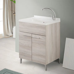 Lavatoio legno  cm.60x50 rovere grigio