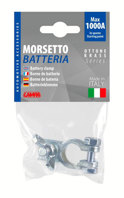 La confezione di Morsetto batteria zincato; fissaggio cavo a capocorda con