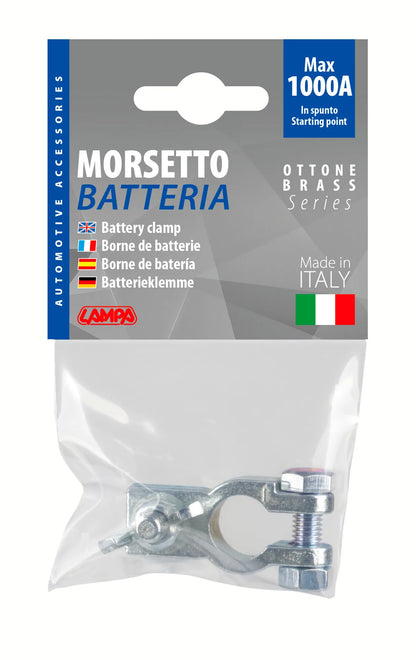 La confezione di Morsetto batteria zincato; fissaggio cavo a capocorda con, vista 2