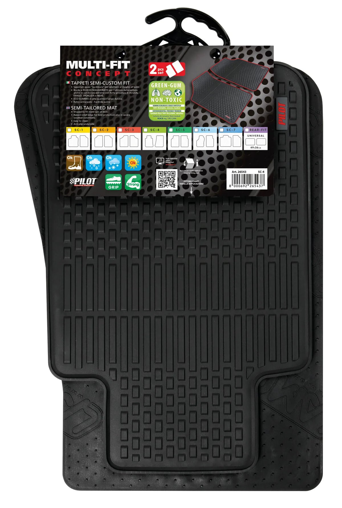 La confezione di Multi-Fit Concept, tappeti semi-custom-fit, 2 pz - SC-7 -