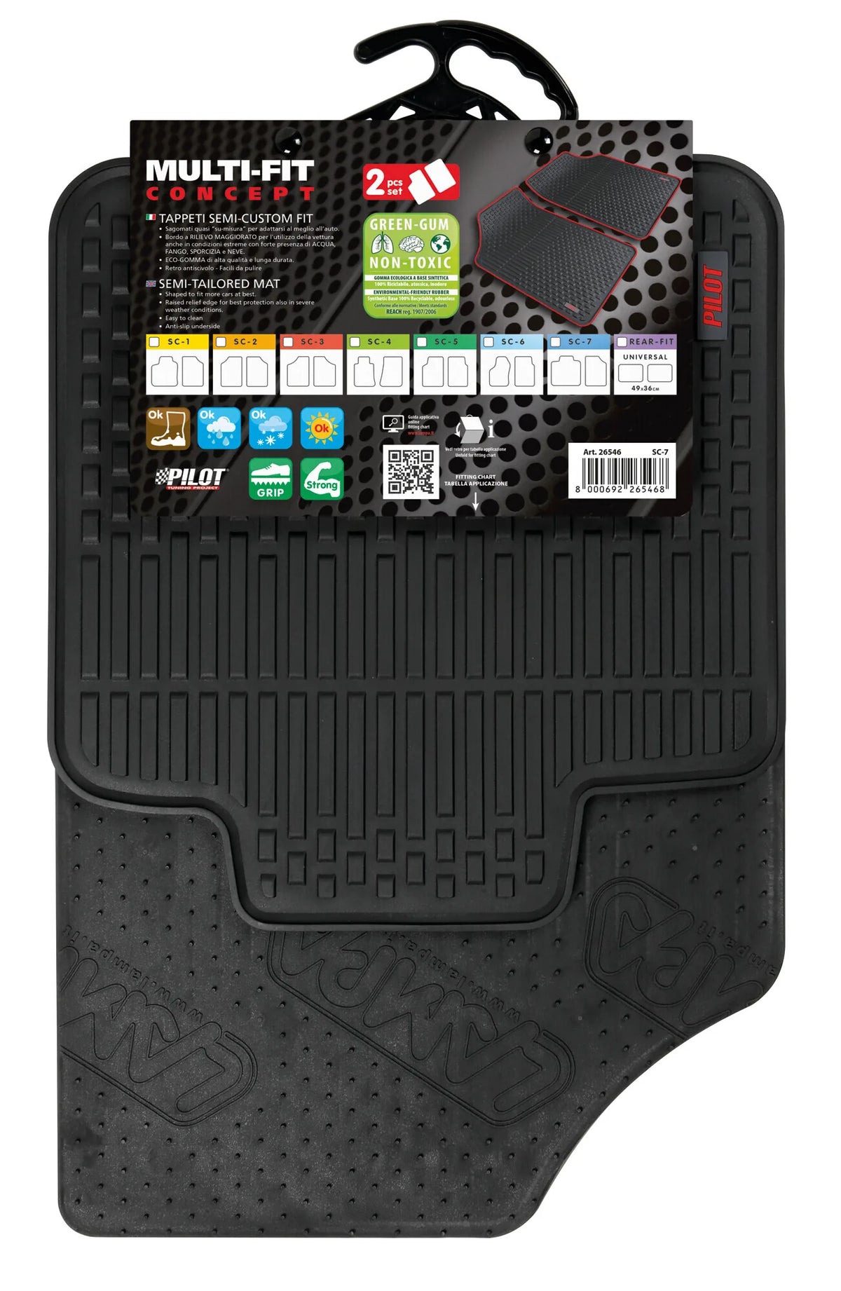 La confezione di Multi-Fit Concept, tappeti semi-custom-fit, 2 pz - SC-7 -