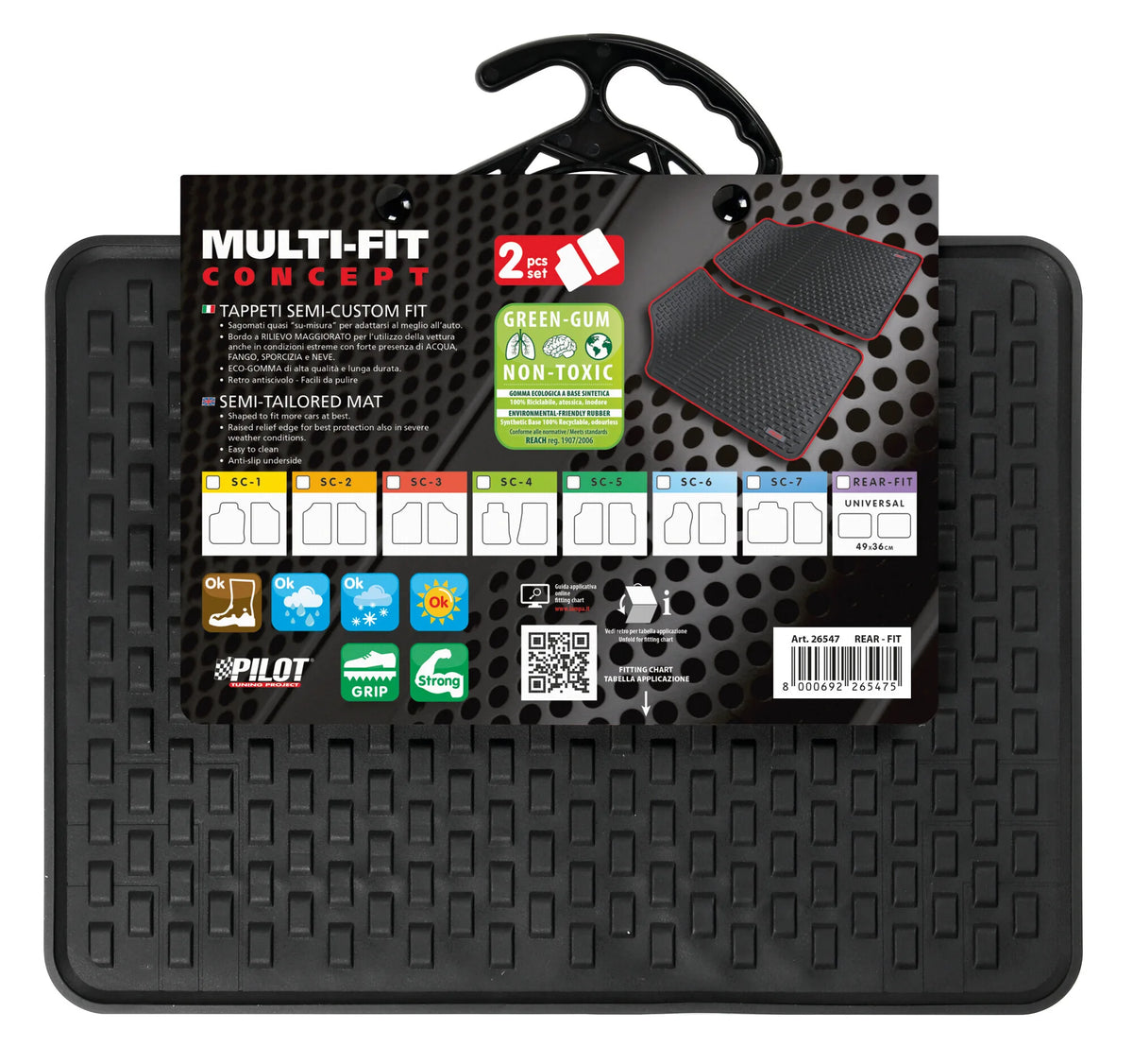 La confezione di Multi-Fit Concept, tappeti semi-custom-fit, 2 pz - SC-7 -