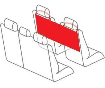 Disegno tecnico quotato di Multi-Pocket, organizer baule/sedile a 4 tasche, con le misure