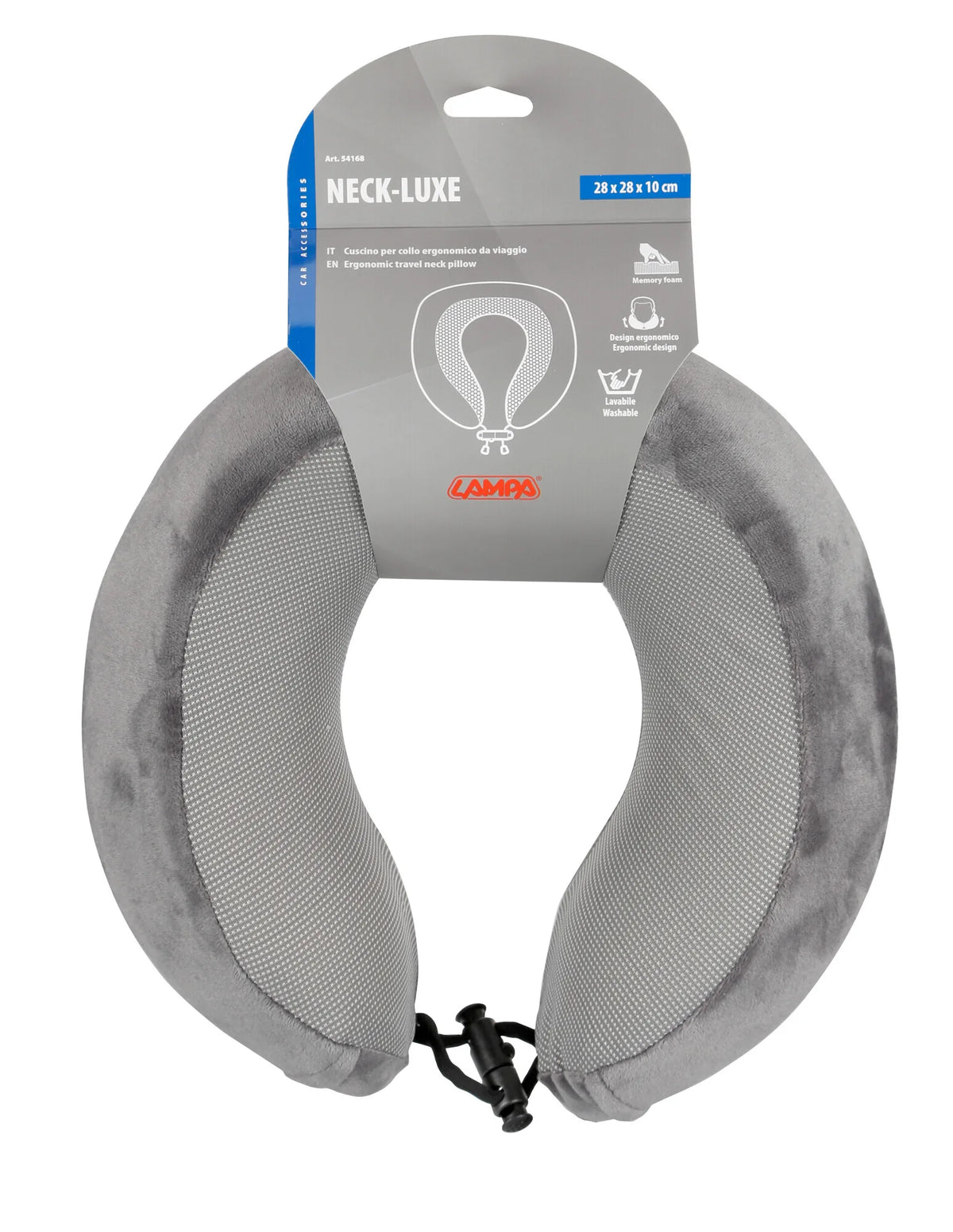 La confezione di Neck-Luxe, cuscino per collo ergonomico da viaggio