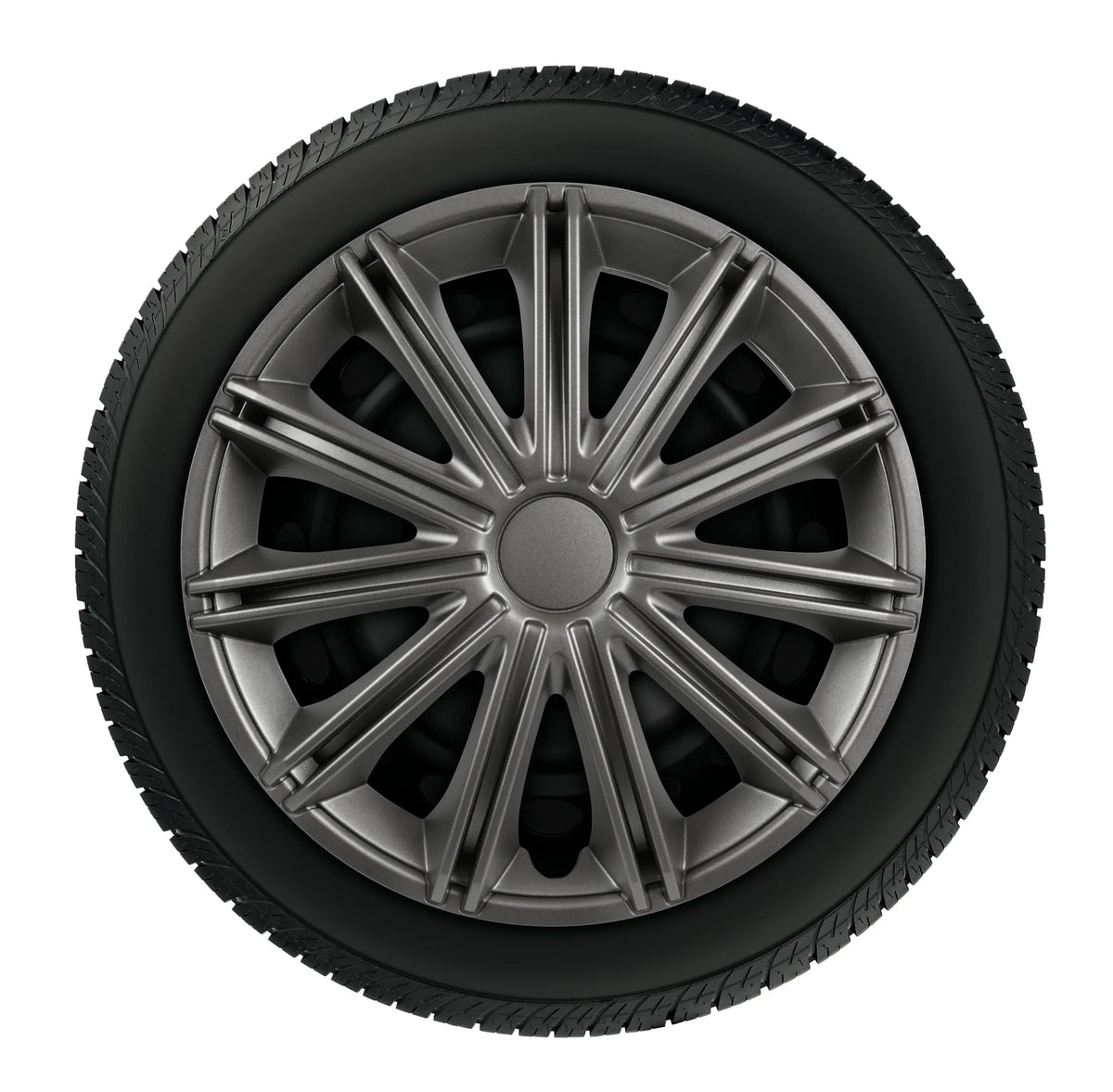 Nero Dark - Set 4 copricerchi - Ø montato sul veicolo