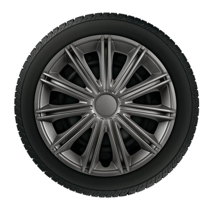 Nero Dark - Set 4 copricerchi - Ø montato sul veicolo