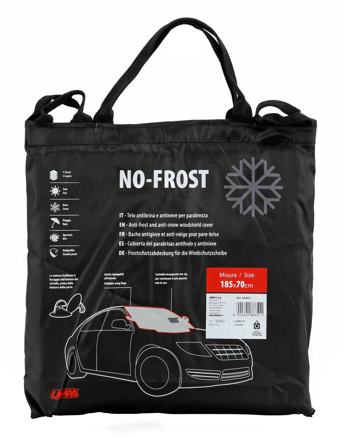 La confezione di No-Frost, telo antibrina per parabrezza - 185x70 cm