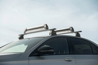 Nordic-King EVO aluminium NK-60, portasci per barre da tetto montato sul veicolo