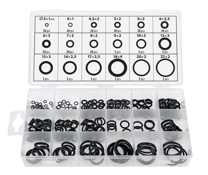 O-Ring, assortimento 225 pz, 18 misure su fondo bianco, vista 2