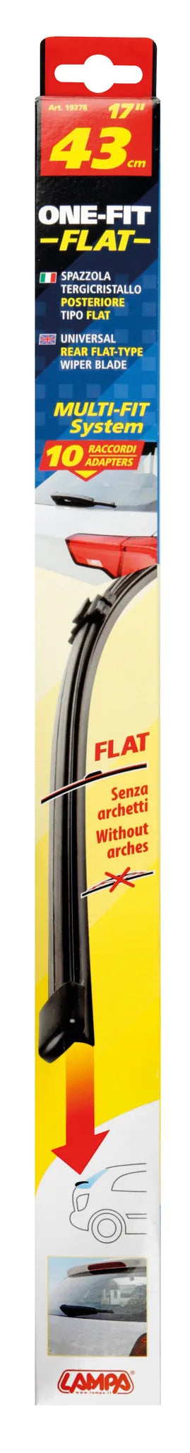 La confezione di One Fit Flat, spazzola tergicristallo posteriore tipo flat, vista 8