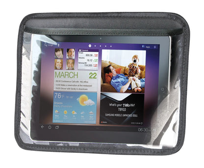 Organizer con porta tablet per sedili montato sul veicolo