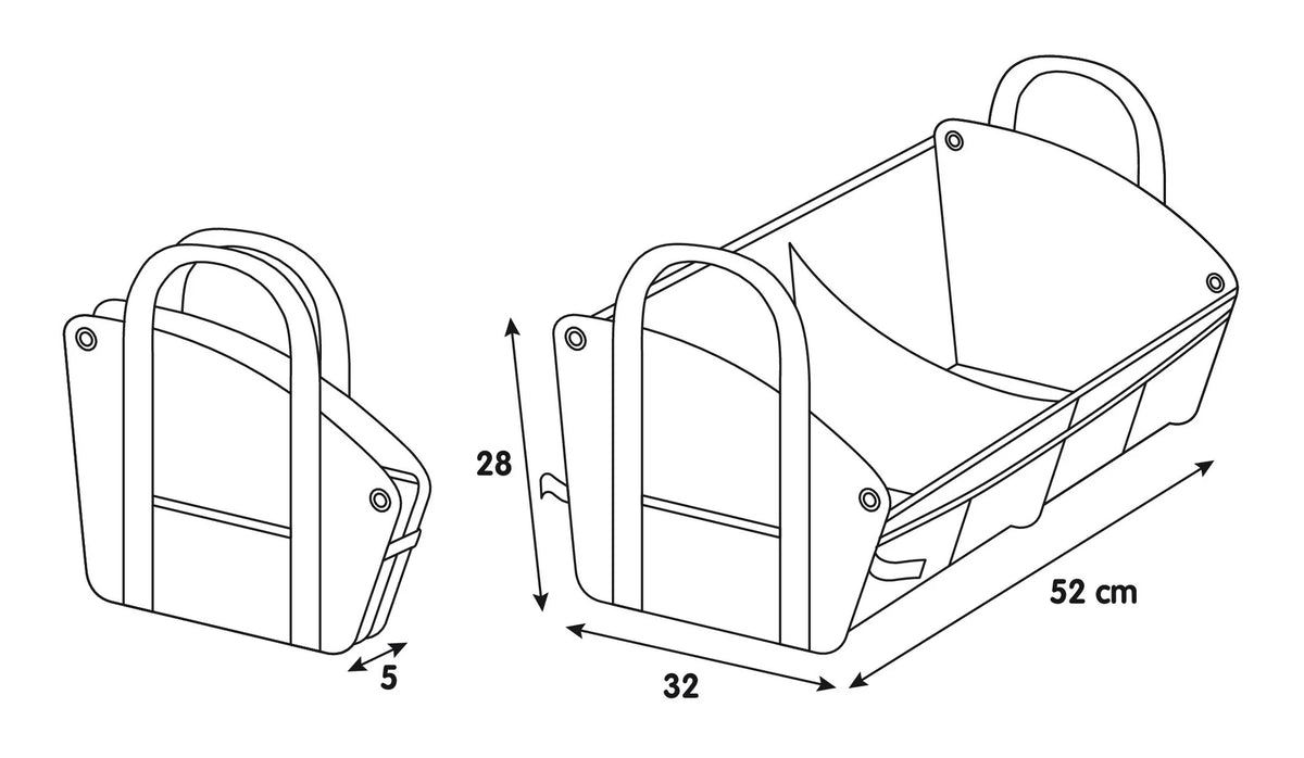 Disegno tecnico quotato di Organizer Deluxe per baule, con le misure