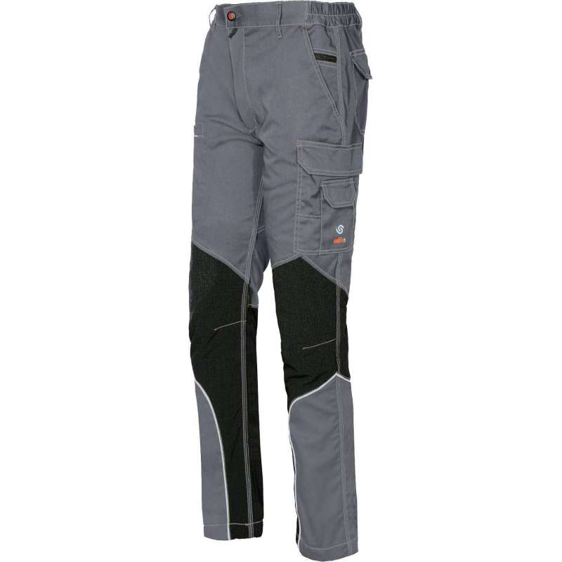 Pantalone da lavoro elasticizzato multitasca Issa Stretch Extreme Grigio