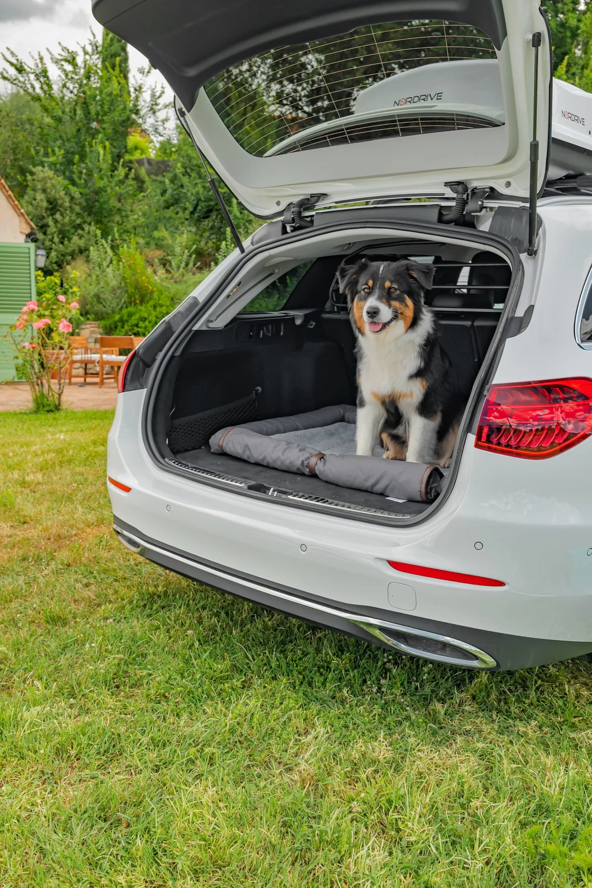 Pet Mat 3 in 1, lettino, tappeto baule e protezione paraurti montato sul veicolo