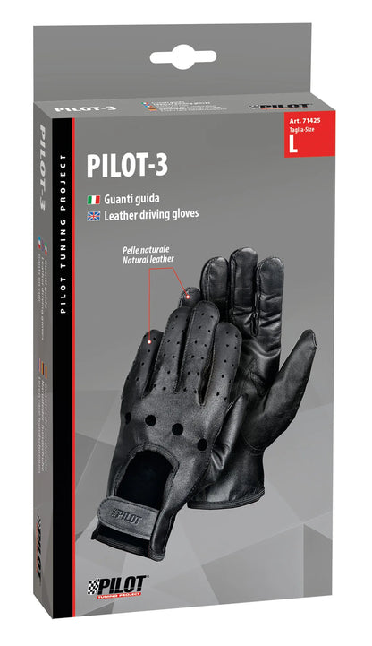 La confezione di Pilot-3, guanti guida - L
