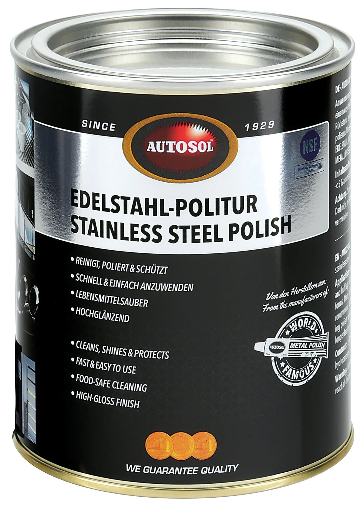 Polish per acciaio inox - 750 ml su fondo bianco