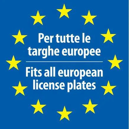 Disegno tecnico quotato di Portatarga posteriore Europeo universale, con le misure, vista 2