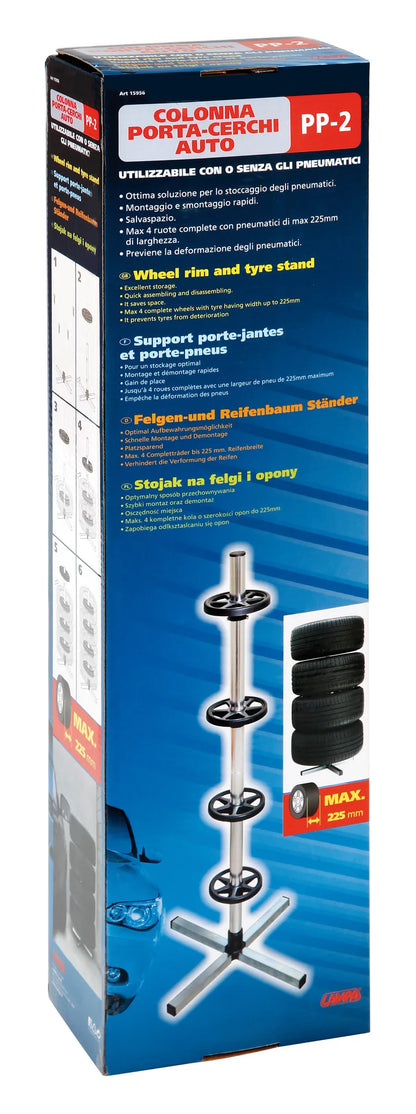 La confezione di PP-2, colonna porta-cerchi auto