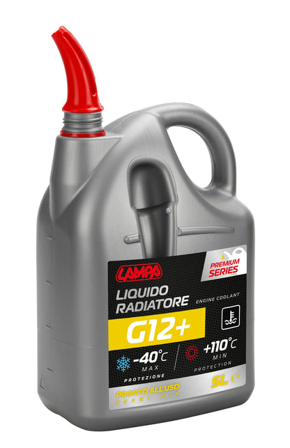 Premium Series Giallo G12+, liquido antigelo radiatore su fondo bianco, vista 2