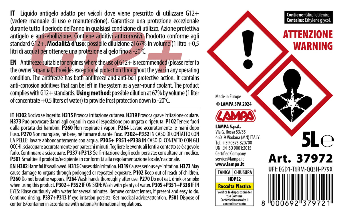 La confezione di Premium Series Rosso G12+, liquido antigelo radiatore