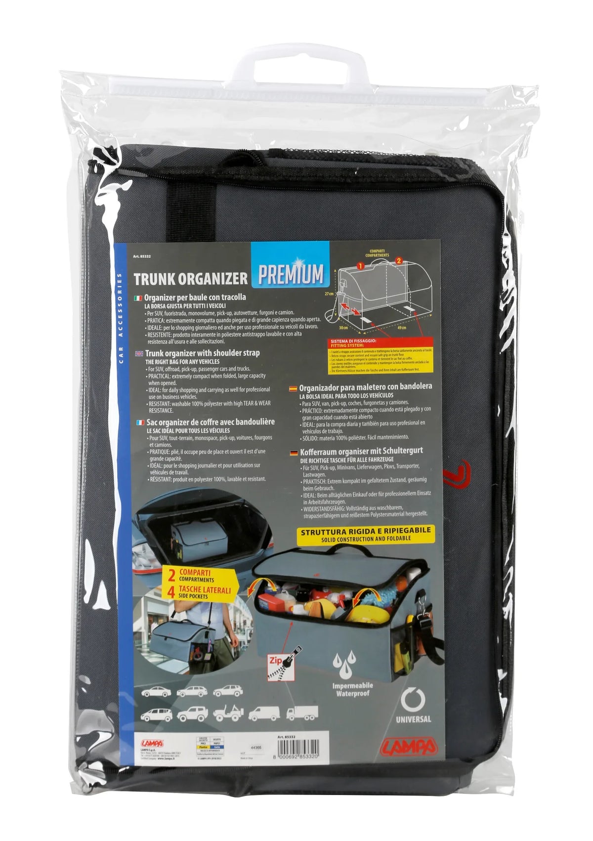 La confezione di Premium, trunk organizer per baule - M - 49x30 cm