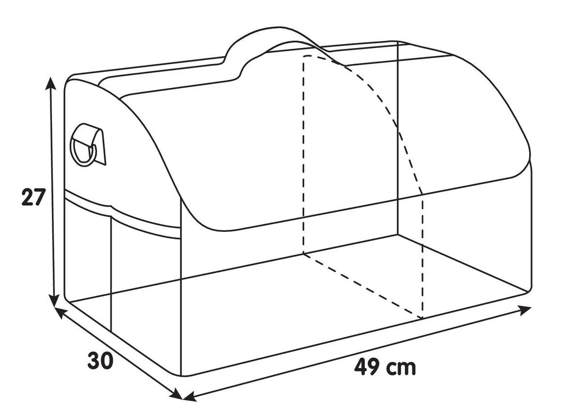 Disegno tecnico quotato di Premium, trunk organizer per baule - M - 49x30 cm, con le misure