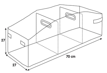 Disegno tecnico quotato di Premium, trunk organizer per baule - M - 49x30 cm, con le misure