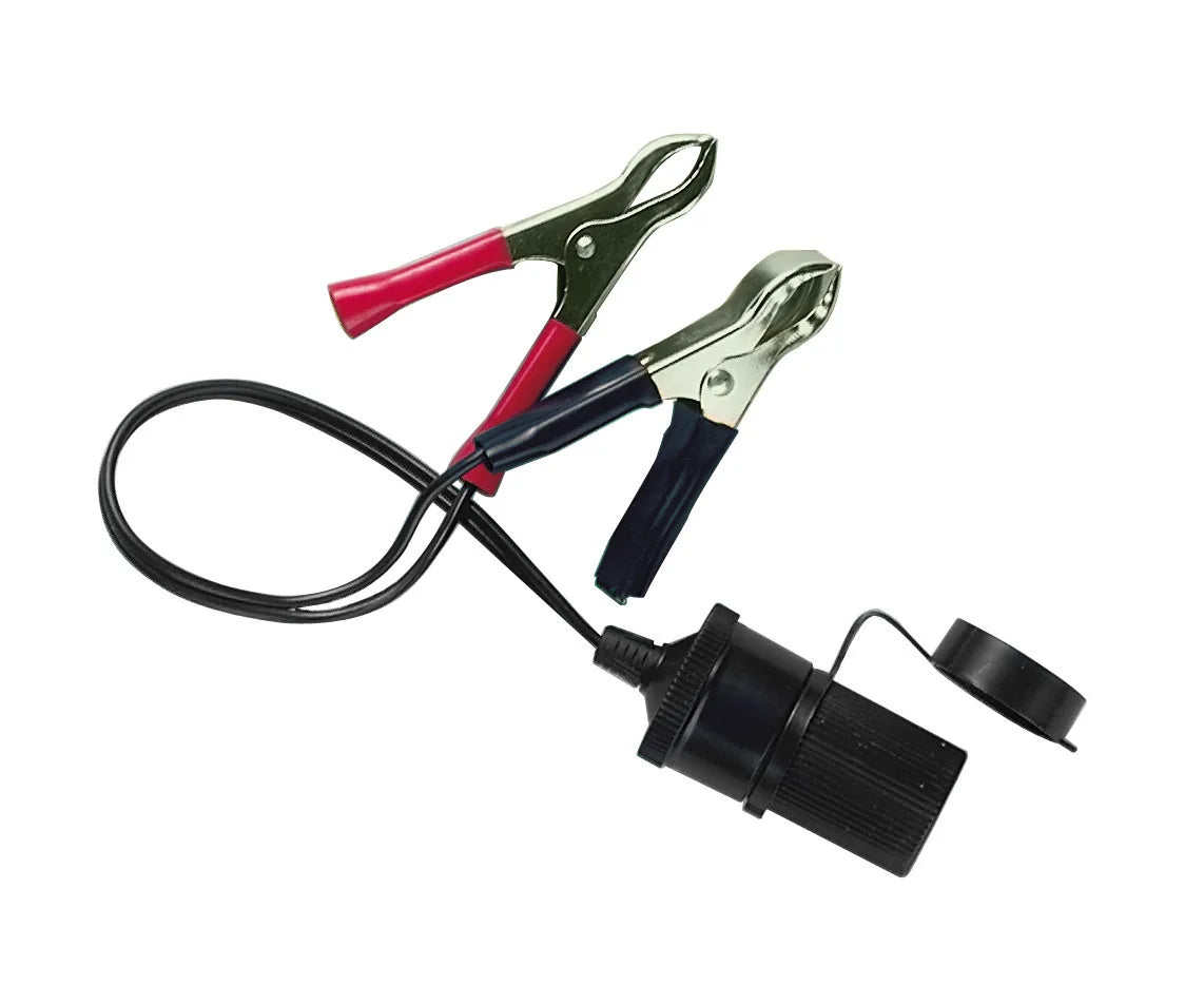 Presa corrente con clips batteria 12/24V — con coperchio di protezione