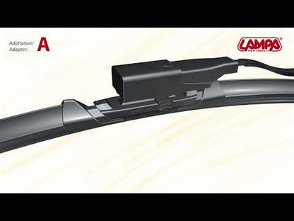 Video di montaggio di Raptor Hybrid, spazzola tergicristallo Lampa - 12 misure da 35 a 70 cm