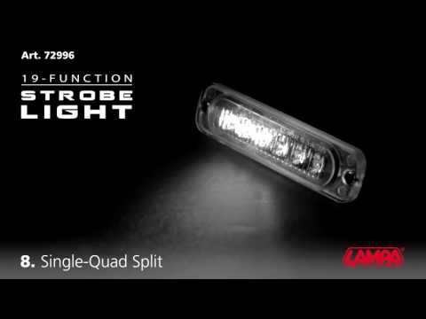 Video di montaggio di Luce strobo multifunzione Lampa - 6 Led - 19 funzioni - 12/24V - bianco