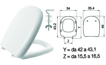 Sedile wc in termoindurente five bianco cerniere inox h025s SANIPLAST