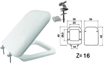 Sedile wc in termoindurente double bianco cerniere in metallo SANIPLAST