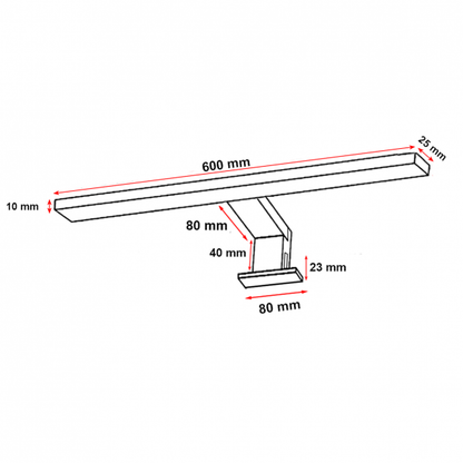 lampada Applique da bagno led cm. 60 cromo lampo