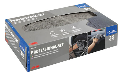 La confezione di Professional-Set, Dispenser da 25 panni in microfibra