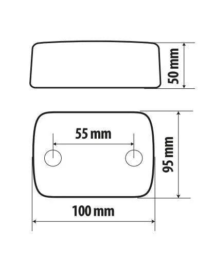 Disegno tecnico quotato di Pronto-Fari, kit di segnalazione posteriore, 12V, con le misure