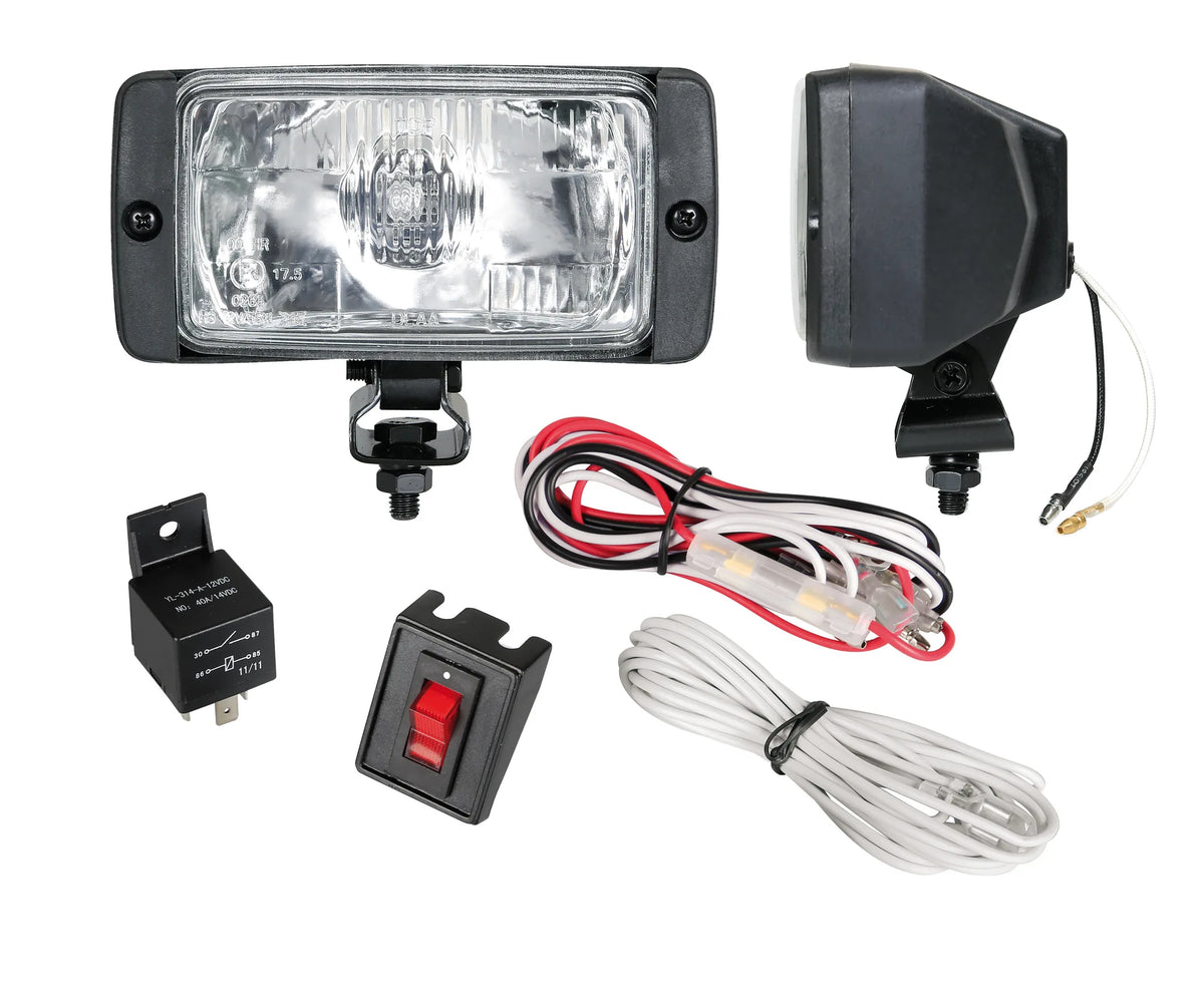 Prox, kit fari profonditá — serie fari alogeni ausiliari in abs. Kit completo per il montaggio. Lampadine incluse