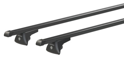 Quadra In-Rail, set completo barre portatutto in acciaio su fondo bianco, vista 4