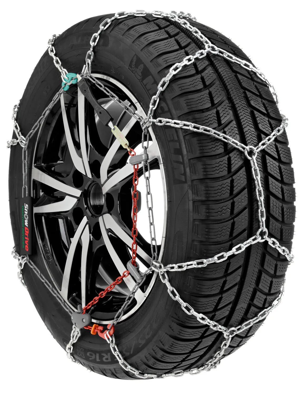 R-12 - Catene da neve autovetture su fondo bianco, vista 10