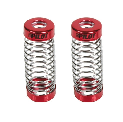 Racing Seat Suspensions 2 pz - Rosso/Cromo — coperture decorative per aste poggiatesta, in lega di alluminio con molla in…