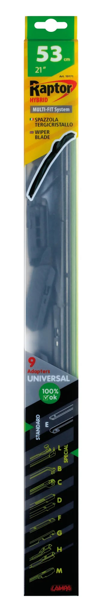 La confezione di Raptor Hybrid, spazzola tergicristallo, vista 8