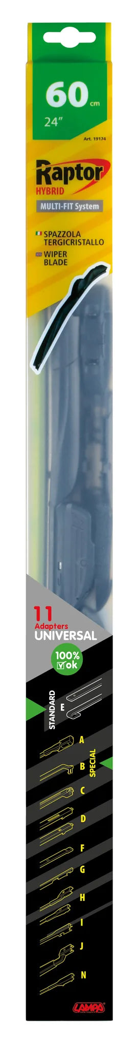 La confezione di Raptor Hybrid, spazzola tergicristallo, vista 10