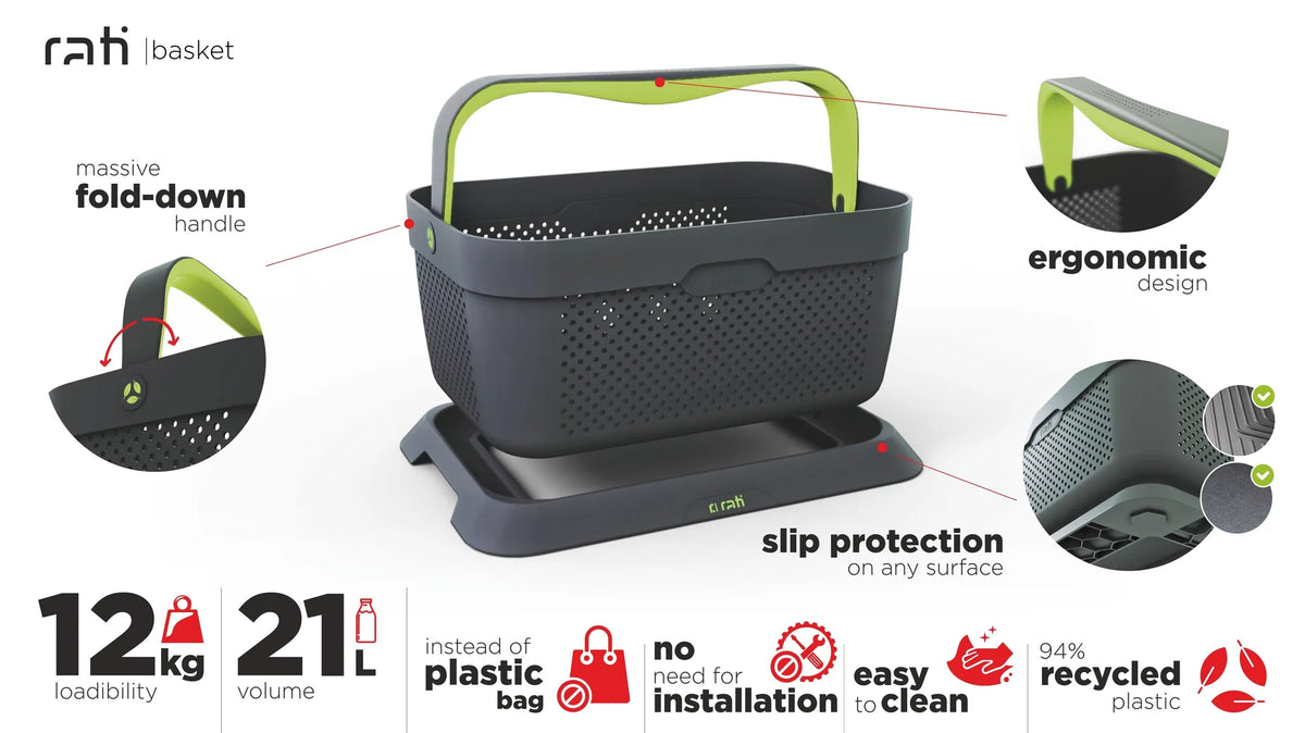 Rati, Cestino per auto — capacità di carico: 12 kg / 21 litri