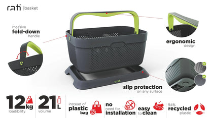 Rati, Cestino per auto — capacità di carico: 12 kg / 21 litri