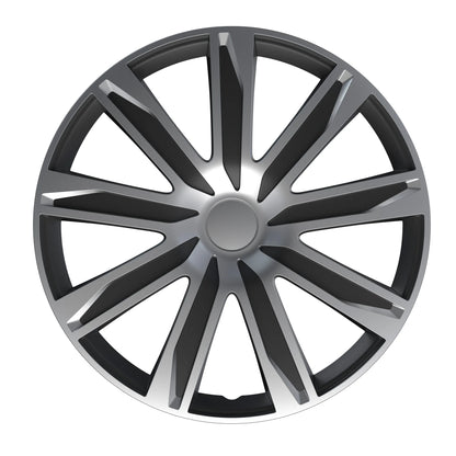 Raze Silver/Black - Set 4 copricerchi - Ø — set 4 copricerchi In ABS, verniciatura doppio strato