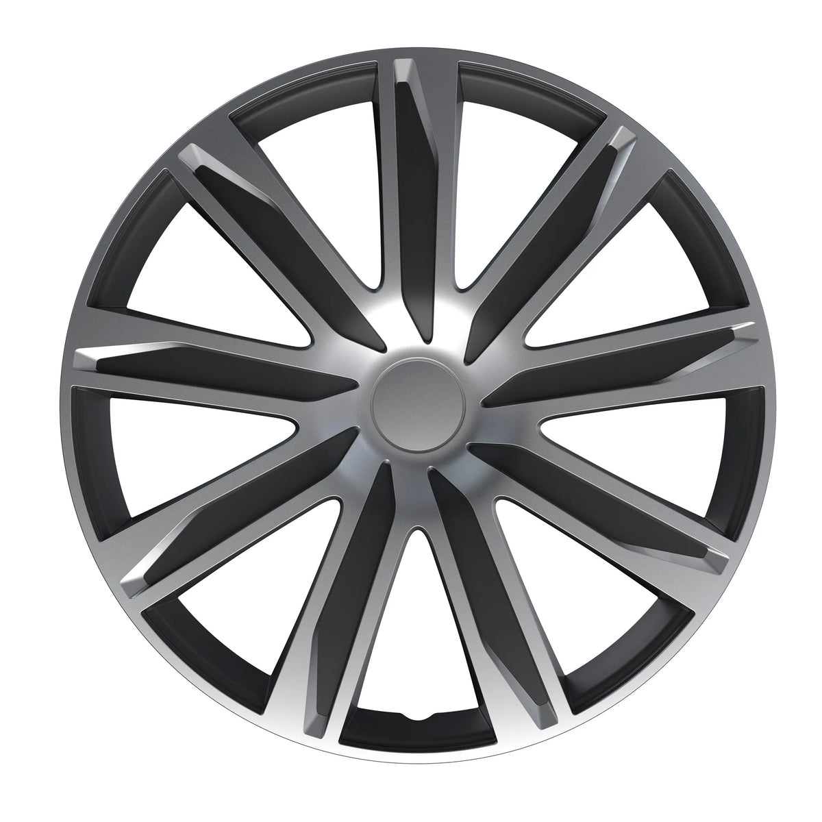 Raze Silver/Black - Set 4 copricerchi - Ø — universali per tutti i cerchi in acciaio