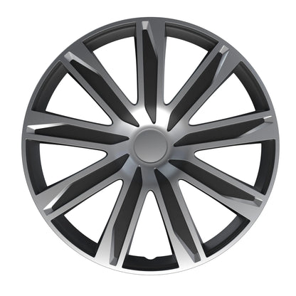 Raze Silver/Black - Set 4 copricerchi - Ø — universali per tutti i cerchi in acciaio