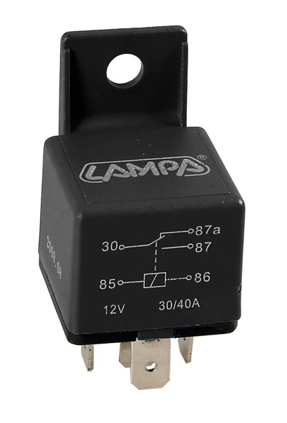 Relè universale 5 contatti - 12V su fondo bianco