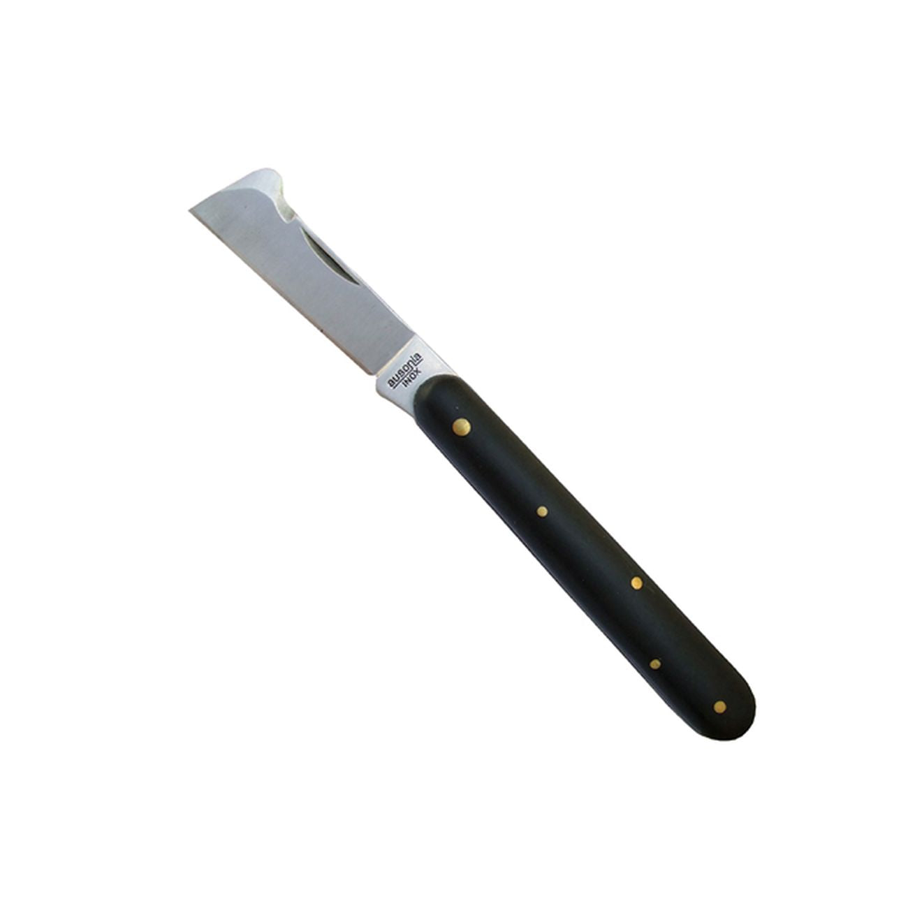 Ausonia - Coltello innesto lama al carbonio manico in finto corno cm 17.